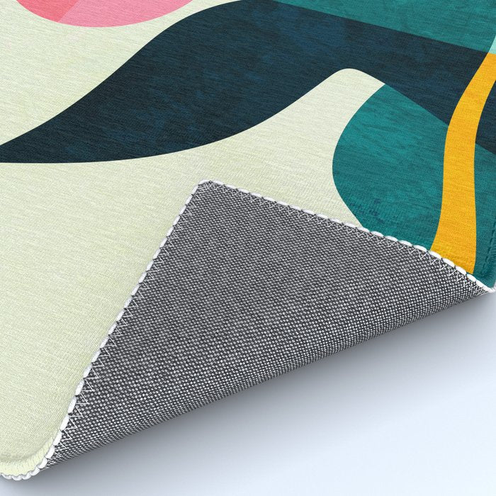 mid century whale sun sea Rug Gallery Image 4