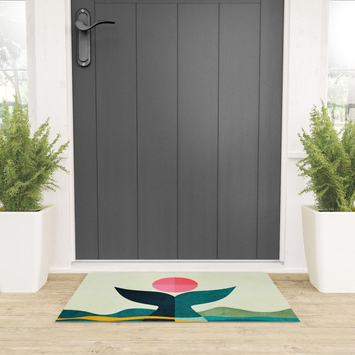 mid century whale sun sea Welcome Mat Gallery Image 3
