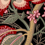 Oriental exotic chintz bamboo red flowers on black Coffee Mug Gallery Image 2