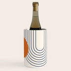Geometric Lines in Navy Blue Orange 1 (Rainbow Abstraction) Wine Chiller Gallery Image 3