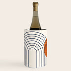 Geometric Lines in Navy Blue Orange 1 (Rainbow Abstraction) Wine Chiller Gallery Image 2