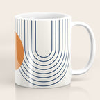 Geometric Lines in Navy Blue Orange 1 (Rainbow Abstraction) Coffee Mug Gallery Image 1