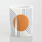 Geometric Lines in Navy Blue Orange 1 (Rainbow Abstraction) Coffee Mug Gallery Image 4