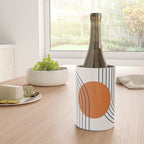 Geometric Lines in Navy Blue Orange 1 (Rainbow Abstraction) Wine Chiller Gallery Image 4
