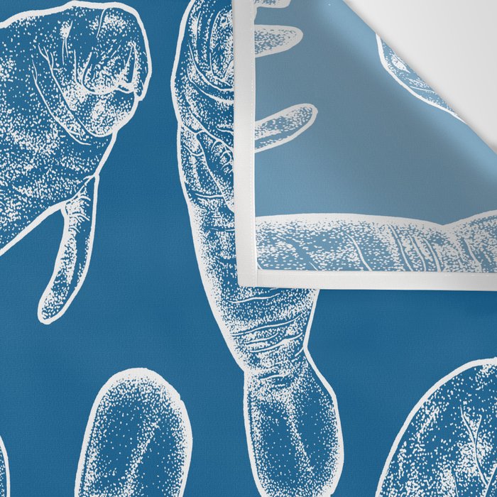 Manatees - Classic Blue Wall Tapestry Gallery Image 3