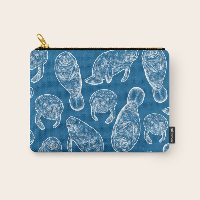 Manatees - Classic Blue Carry All Pouch Gallery Image 1