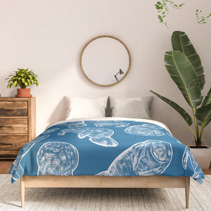 Manatees - Classic Blue Comforter Gallery Image 3