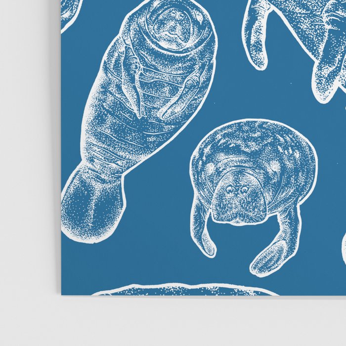 Manatees - Classic Blue Poster Gallery Image 3