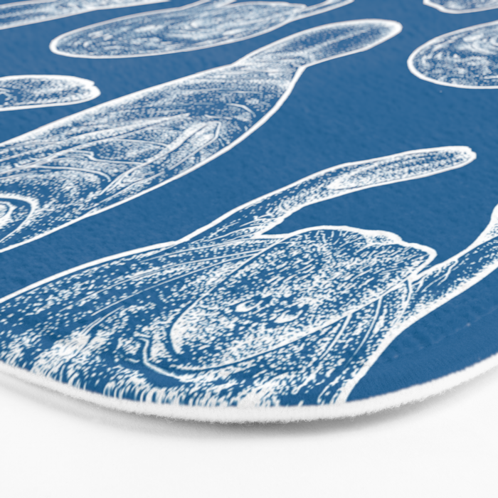 Manatees - Classic Blue Bath Mat Gallery Image 3