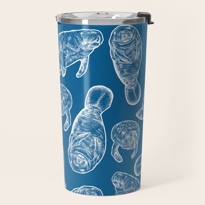 Manatees - Classic Blue Travel Mug Gallery Image 2