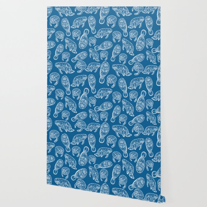Manatees - Classic Blue Wallpaper Gallery Image 2