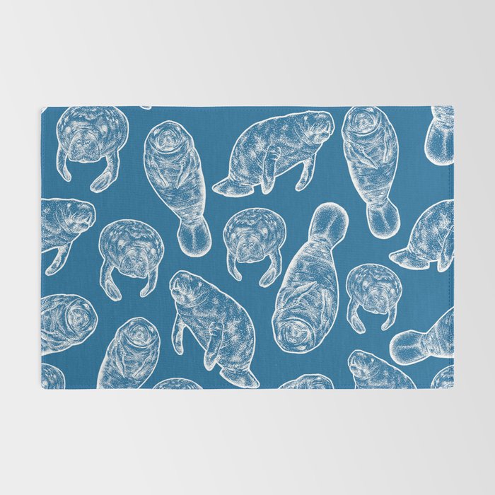 Manatees - Classic Blue Rug Gallery Image 2