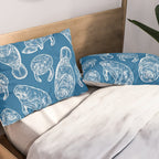 Manatees - Classic Blue Pillow Sham Gallery Image 2