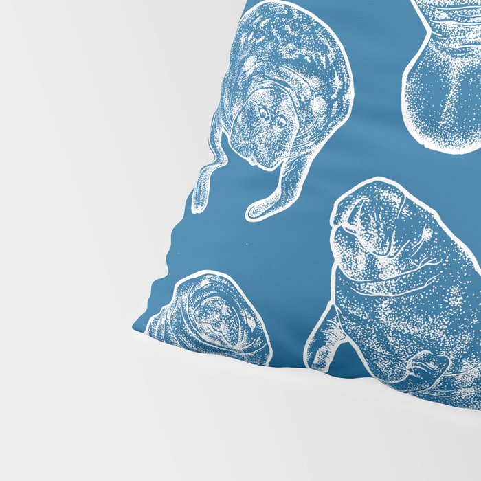 Manatees - Classic Blue Pillow Sham Gallery Image 4