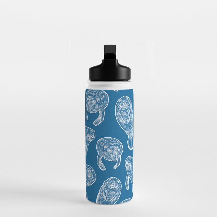 Manatees - Classic Blue Water Bottle Gallery Image 3