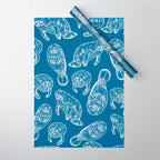 Manatees - Classic Blue Wrapping Paper Gallery Image 1
