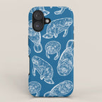 Manatees - Classic Blue iPhone Case Gallery Image 1