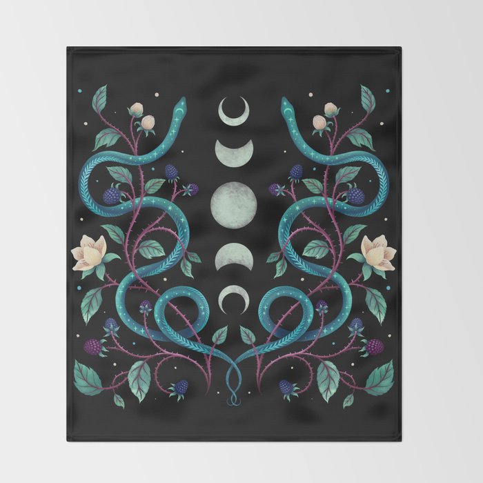 Serpent Moon Throw Blanket Gallery Image 2