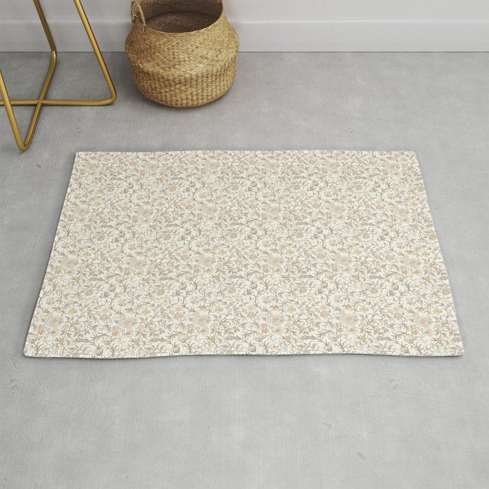 Hand Drawn Jacobean Floral - Apricot Sage Rug Gallery Image 1