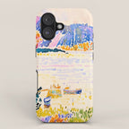Henri-Edmond Cross Neo-Impressionism Pointillism Cap Nègre 1909 WatercolorPainting iPhone Case Gallery Image 1