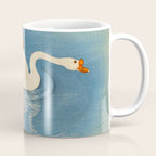 Shoson Two Geese Swimming Near Shore Antique Japanese Woodblock Print  Coffee Mug Gallery Image 1