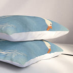 Shoson Two Geese Swimming Near Shore Antique Japanese Woodblock Print  Pillow Sham Gallery Image 3