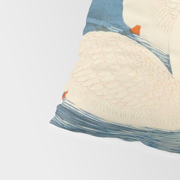 Shoson Two Geese Swimming Near Shore Antique Japanese Woodblock Print  Pillow Sham Gallery Image 4