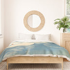Shoson Two Geese Swimming Near Shore Antique Japanese Woodblock Print  Duvet Cover Gallery Image 3