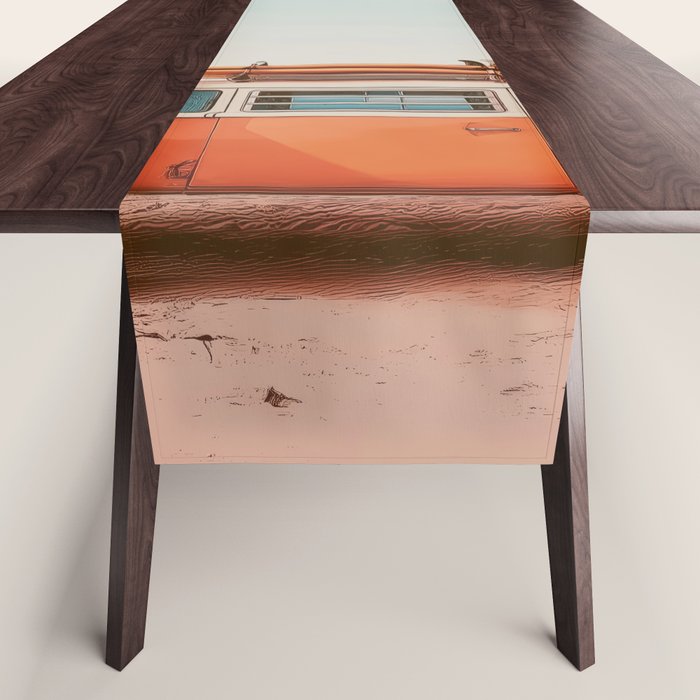 Surf Van I - Vintage Coastal Adventure Print Table Runner Gallery Image 1