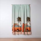 Surf Van I - Vintage Coastal Adventure Print Window Curtain Gallery Image 3