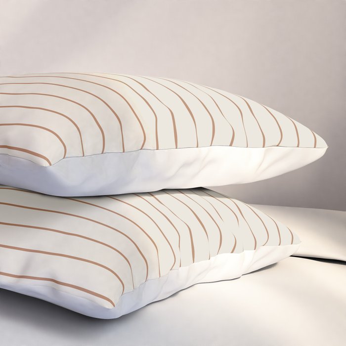 Minimal Arch XVI Earthy Natural Modern Geometric Lines Pillow Sham Gallery Image 3