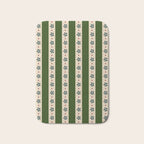 Green And Cream Stripes And Flowers Bath Mat Gallery Image 1