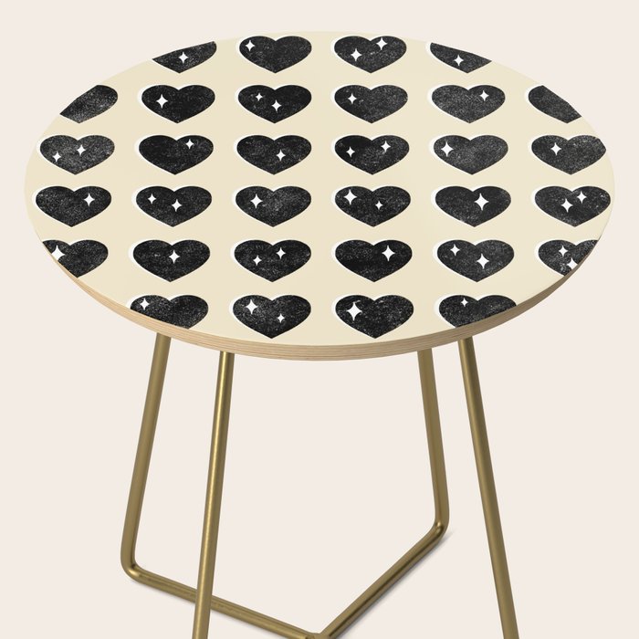 Love Hearts - black and cream Side Table Gallery Image 2