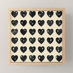 Love Hearts - black and cream Mini Art Print Gallery Image 1