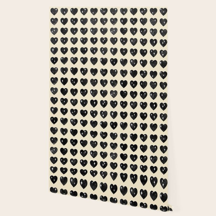 Love Hearts - black and cream Wallpaper Gallery Image 2