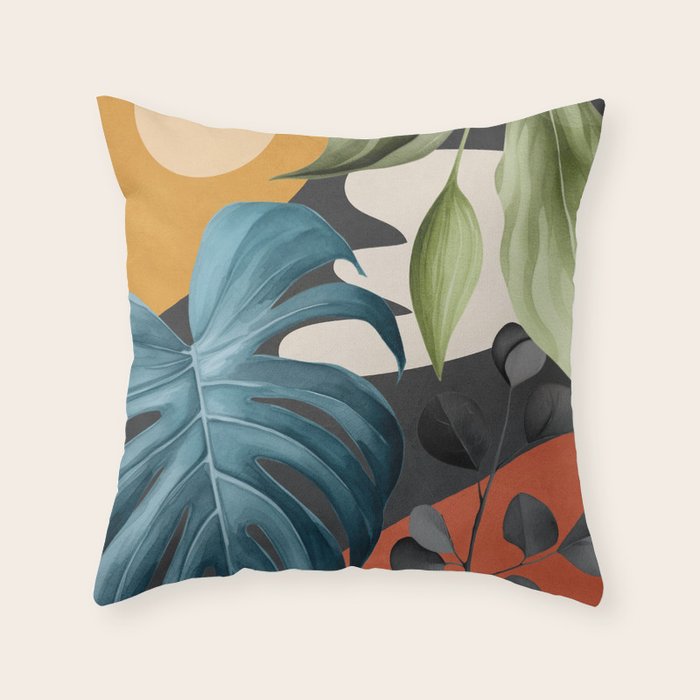 Abstract Tropical Art 19 Throw Pillow Gallery Image 1