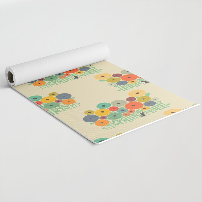 Cat in flower garden Yoga Mat Gallery Image 2