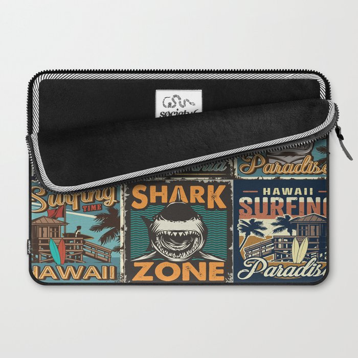 Vintage Surfing Poster Laptop Sleeve Gallery Image 2