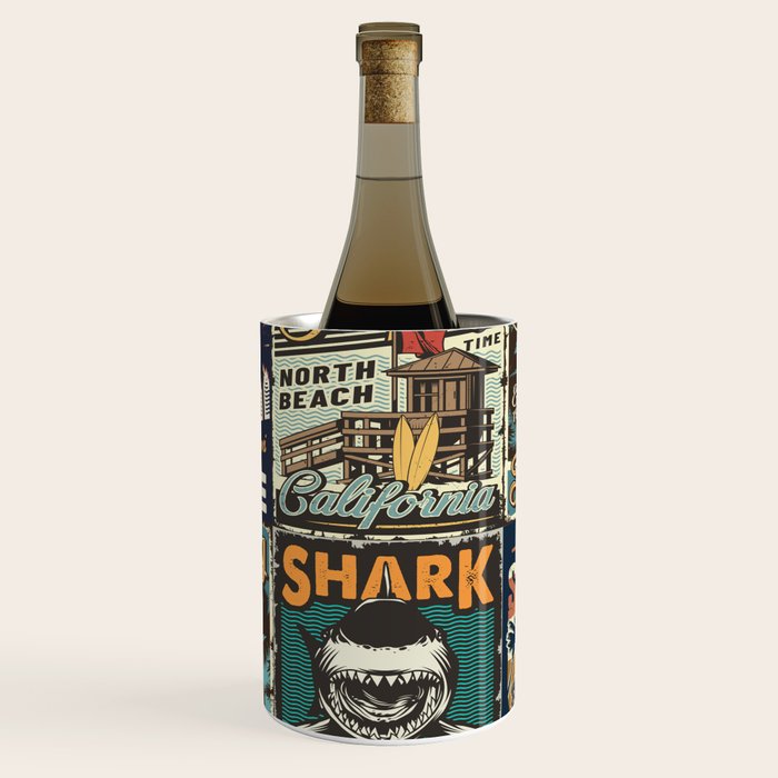 Vintage Surfing Poster Wine Chiller Gallery Image 1