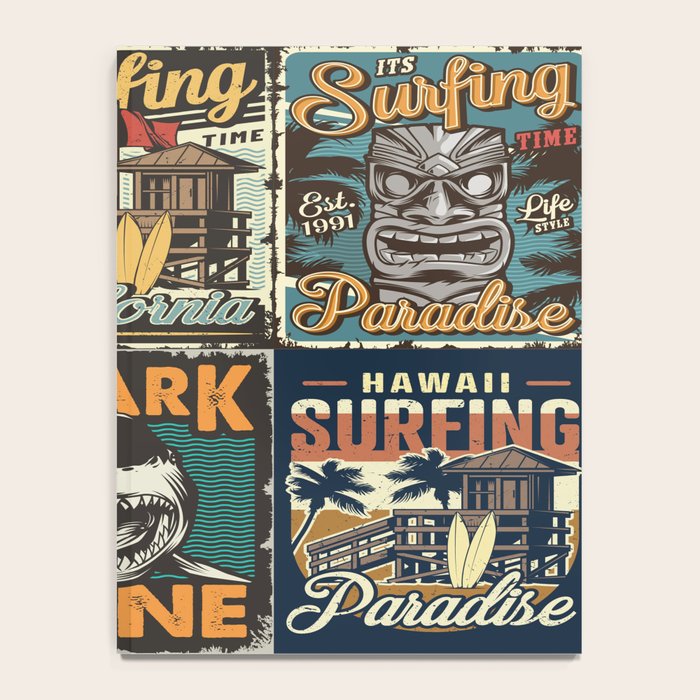 Vintage Surfing Poster Notebook Gallery Image 4