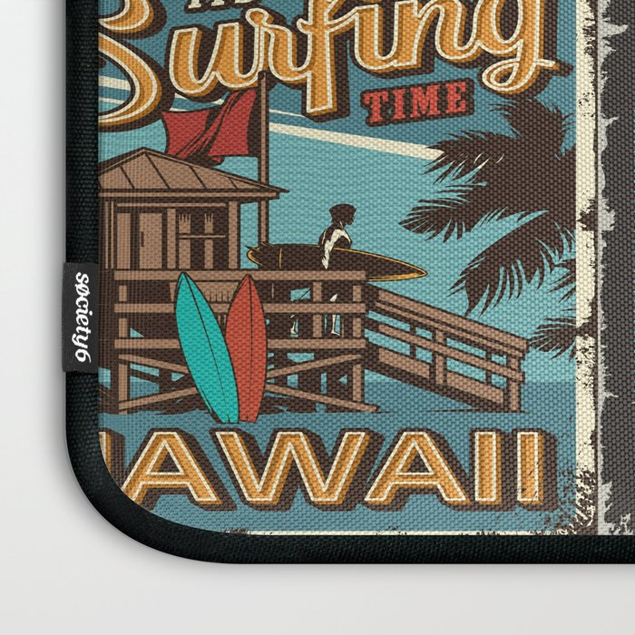 Vintage Surfing Poster Laptop Sleeve Gallery Image 3