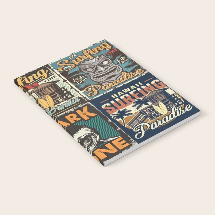 Vintage Surfing Poster Notebook Gallery Image 1