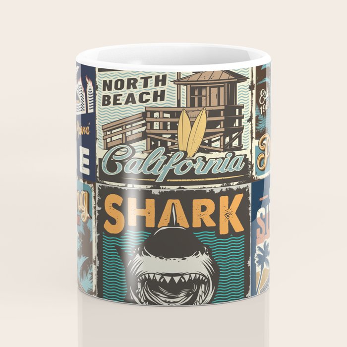 Vintage Surfing Poster Coffee Mug Gallery Image 4