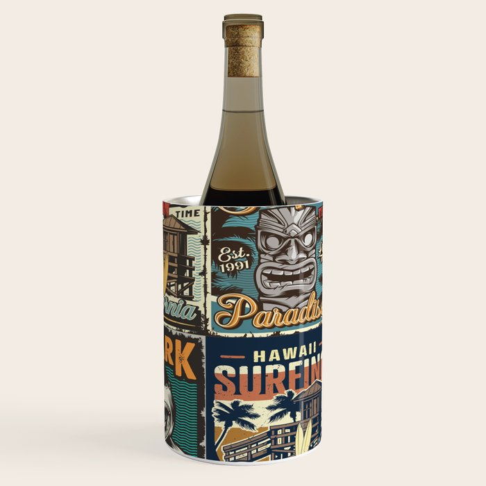 Vintage Surfing Poster Wine Chiller Gallery Image 3
