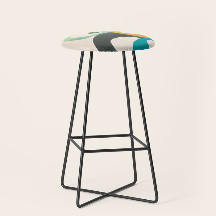 Mid-Century Modern Abstract Art 05 Stool Gallery Image 1