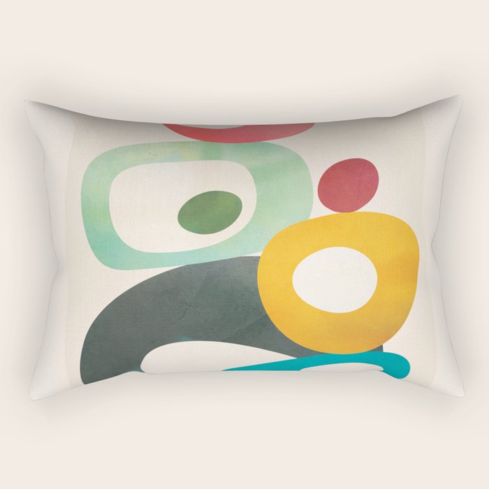 Mid-Century Modern Abstract Art 05 Rectangular Pillow Gallery Image 1