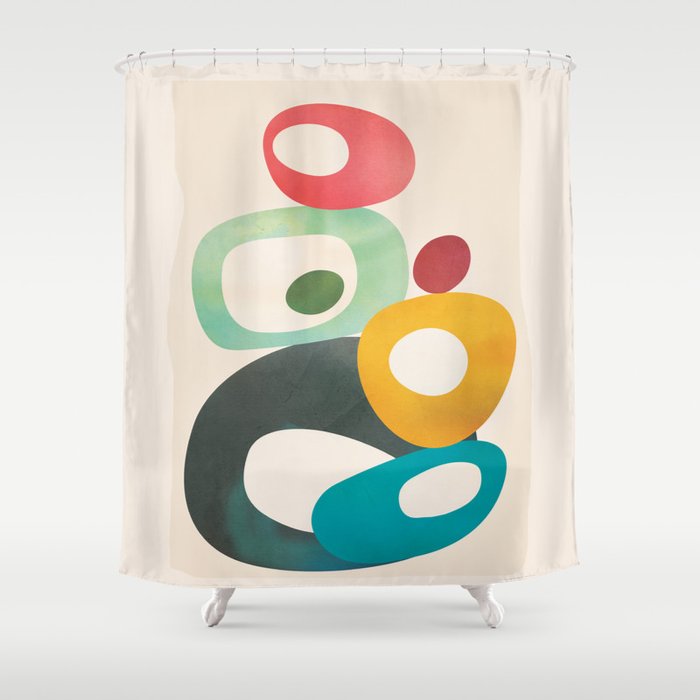 Mid-Century Modern Abstract Art 05 Shower Curtain Gallery Image 1