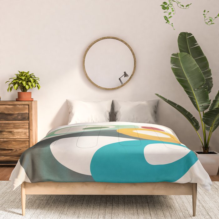 Mid-Century Modern Abstract Art 05 Comforter Gallery Image 3