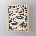 Bonjour Coffee In Black Mini Art Print Gallery Image 1
