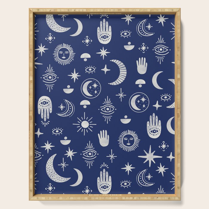 Mystic symbols in the dark sky Serving Tray Gallery Image 1